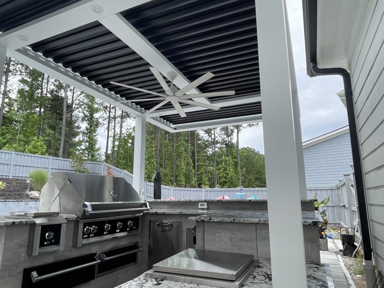 StruXure pergola outdoor kitchen