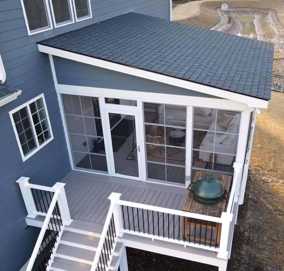 Photo of a Composite Deck with Screen Room - Covered Deck builders in North Carolina