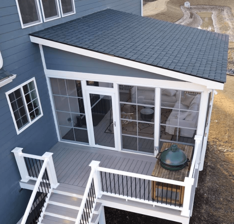 Sunroom on a deck - Sunrooms contractor and builder near me in North Carolina