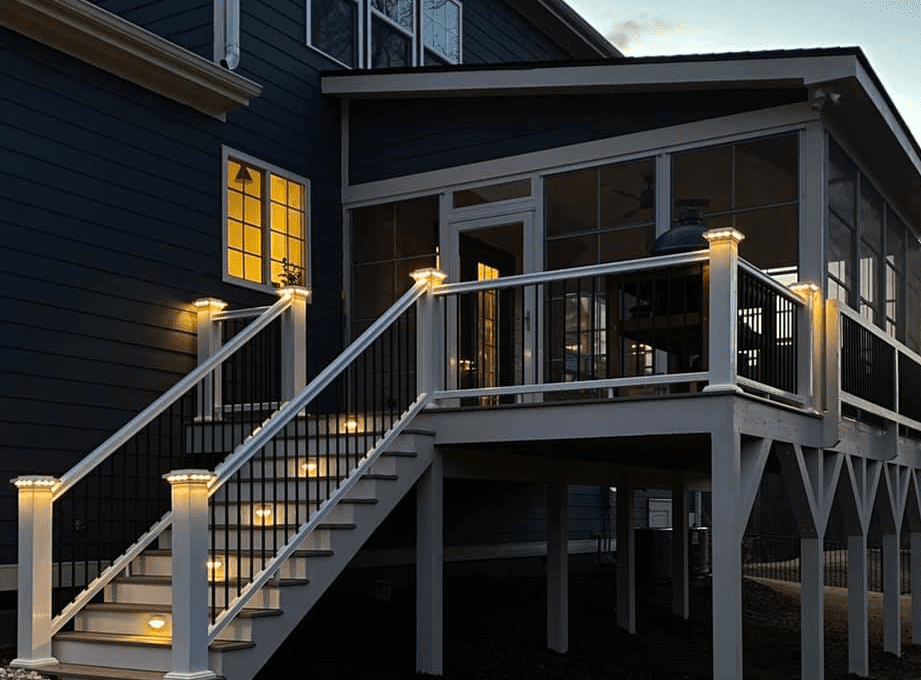 photo of a sunroom on a raised deck - Sunroom builders in North Carolina