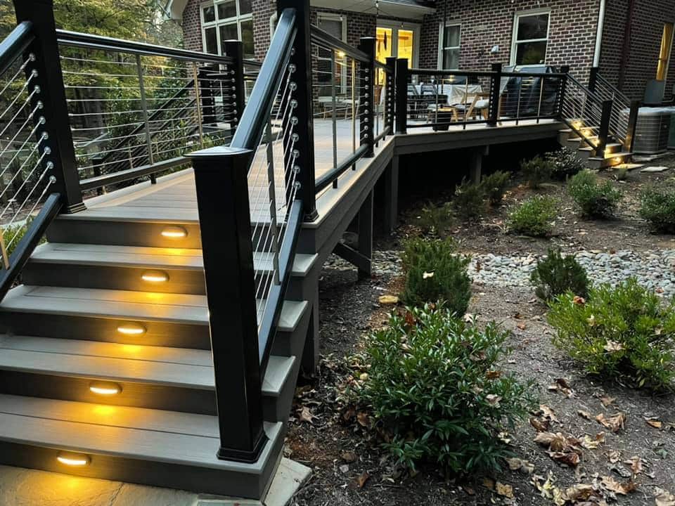 deck design ideas - deck-stairway-lighting