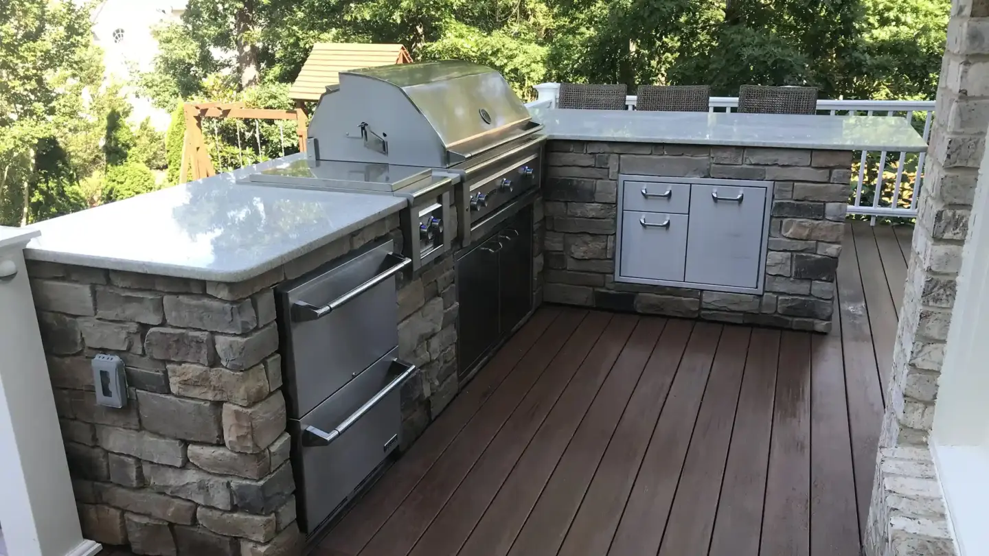 Decks with outdoor kitchen combination ideas in north carolina